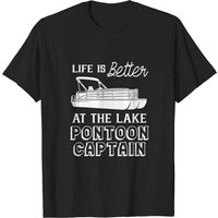 T-shirt Pontoon Captain La Vie Est Meilleure Au Lac — T-shirts pour hommes