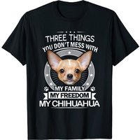 T-shirt avec dessin de Chihuahua - Trois choses à ne pas déranger — T-shirts pour hommes