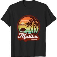 T-shirt Vintage Malibu pour Hommes - Souvenir de Plage en Californie — T-shirts pour hommes