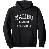Hoodie Malibu Californie CA Vintage Établi Sports — Sweats à capuche pour hommes