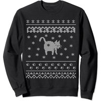 Cat Butt Christmas Ugly Sweater Pattern Sweatshirt for Unisex