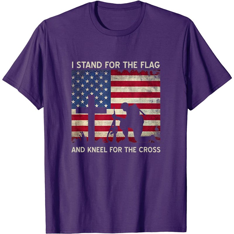 T-shirt pour hommes I Stand For The Flag And Kneel For The Cross — T-shirts pour hommes