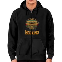 Hoodie Zippé Vintage Be Kind pour Unisexe en Noir — Sweats à capuche pour hommes