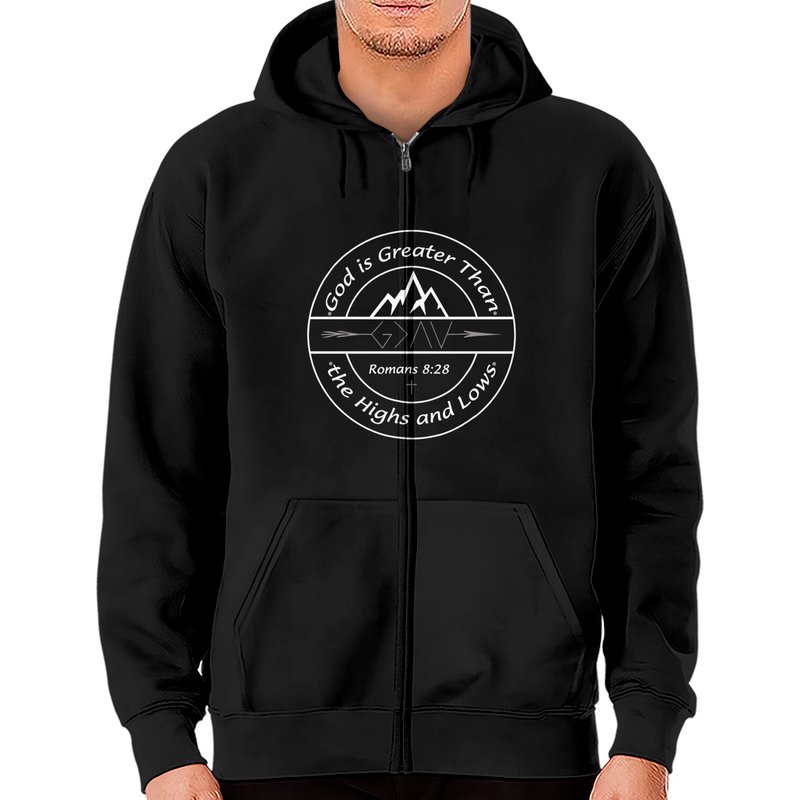 Hoodie zippé God Is Greater Than The Highs And Lows pour hommes — Sweats à capuche pour hommes
