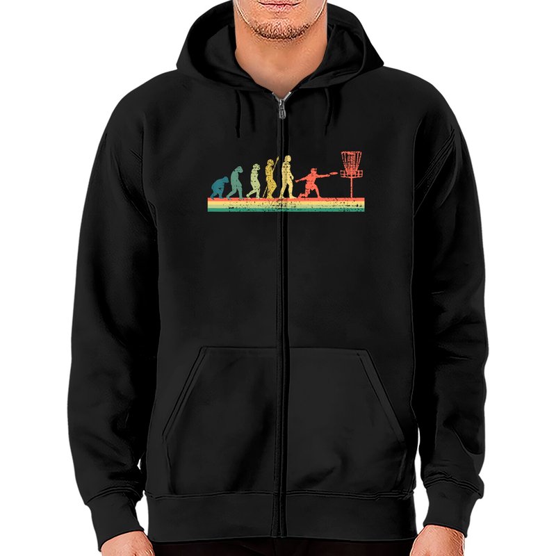 Hoodie zippé Disc Golf Cadeau Sportif Drôle — Sweats à capuche pour hommes