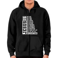 Hoodie zippé Faith Cross Christian Jésus pour unisexe en bleu marine — Sweats à capuche pour hommes