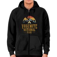 Haut à capuchon zippé Vintage Yosemite National Park Campfire pour unisex — Sweats à capuche pour hommes