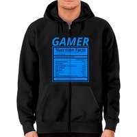 Gamer Nutrition Facts Zip Hoodie pour Unisexe