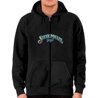 Haut à capuchon zippé avec logo de Steve Miller Band pour unisexe — Sweats à capuche pour hommes