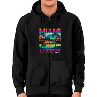 Hoodie Zippé Miami pour Hommes Couleur Lever de Soleil — Sweats à capuche pour hommes