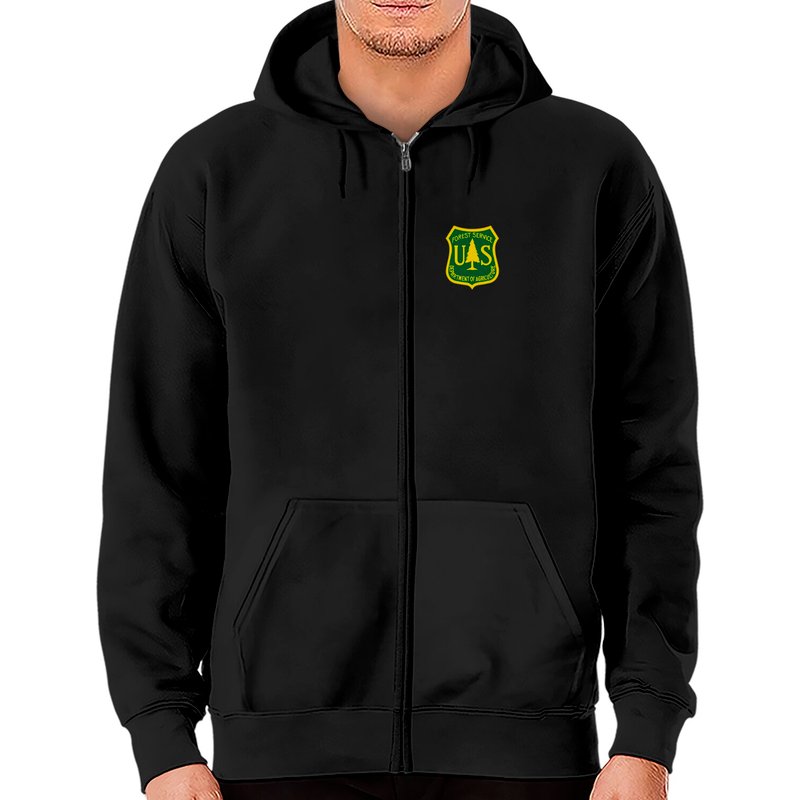 Hoodie zippé avec logo du Service forestier des États-Unis — Sweats à capuche pour hommes