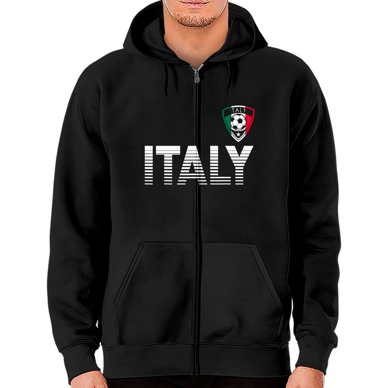 Haut à capuchon zippé de l'équipe nationale de football italienne 2021 — Sweats à capuche pour hommes