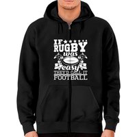 If Rugby Was Easy They'd Call It Football - Hoodie Zippé Rugby — Sweats à capuche pour hommes