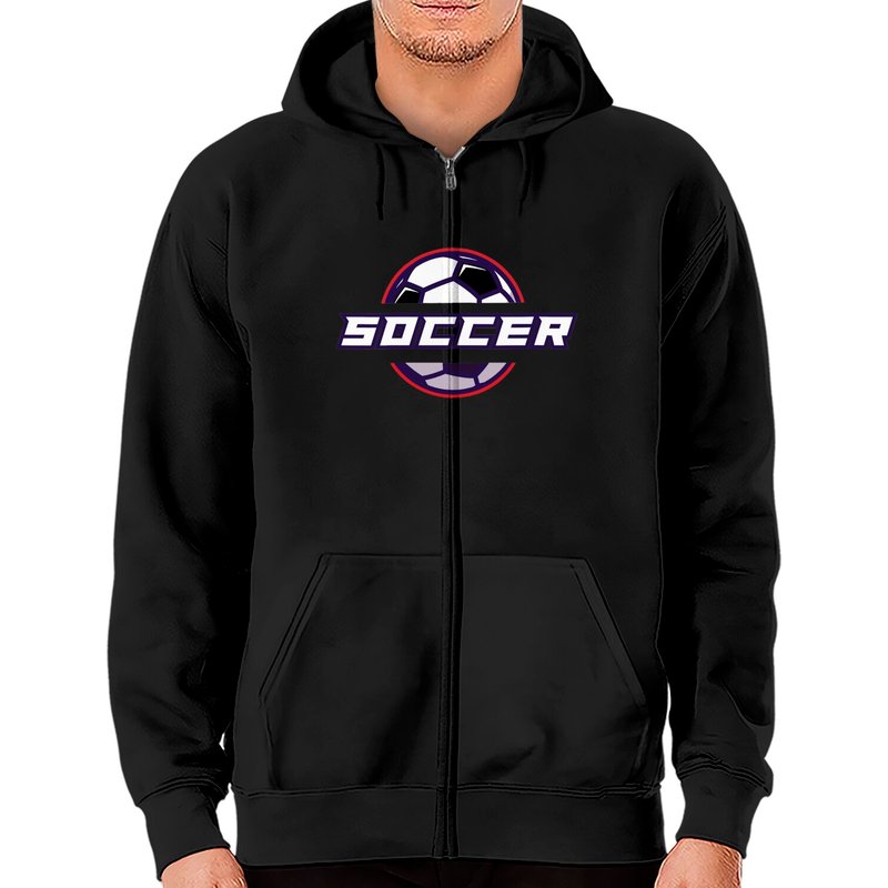 Haut à capuchon zippé de soutien aux joueurs de soccer pour unisexe — Sweats à capuche pour hommes