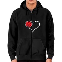 Hoodie zippé cœur de coccinelle pour unisexe