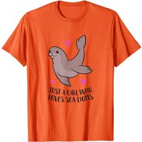 Cute Sea Lion Girl T-Shirt for Men — Mens T Shirts