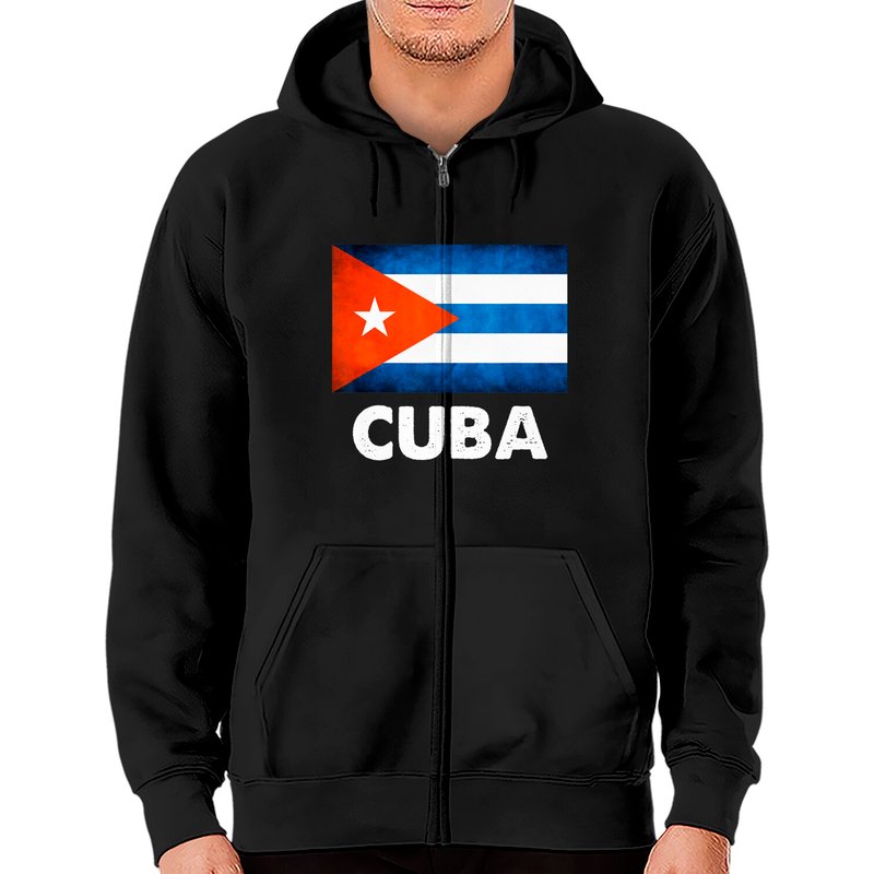 Hoodie à zip avec le drapeau cubain pour unisexe — Sweats à capuche pour hommes