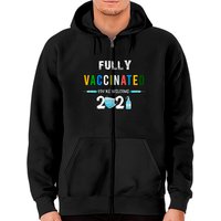Hoodie à fermeture éclair Pro Vaccination pour unisexe en noir