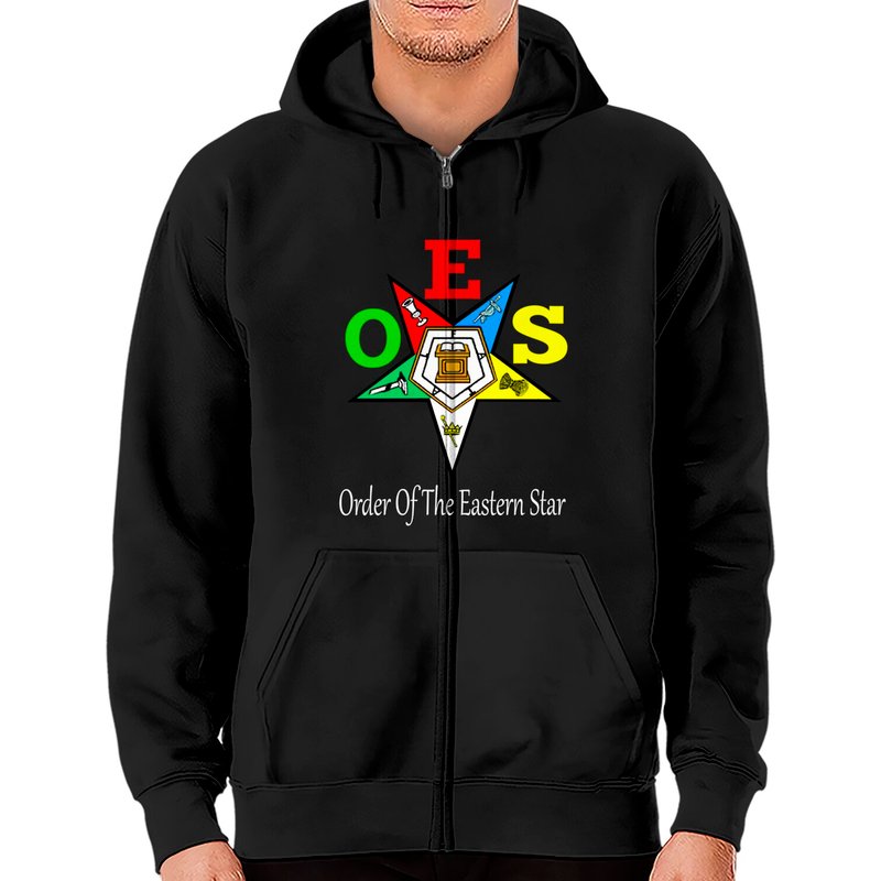 Hoodie zippé Oes Order Of The Eastern Star Logo — Sweats à capuche pour hommes