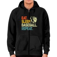 Hoodie Zippé Homme Eat Sleep Baseball Repeat