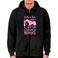 Juste une fille qui aime les chevaux Sweat à capuche zippé saut d'obstacles — Sweats à capuche pour hommes