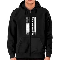 Vintage American Flag Wrestling Quote Zip Hoodie