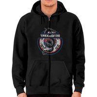 Taekwondo Dragon Korean Flag Zip Hoodie for Unisex
