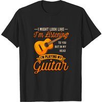 Outline Of Guitar T-Shirt for Men - Music Theme