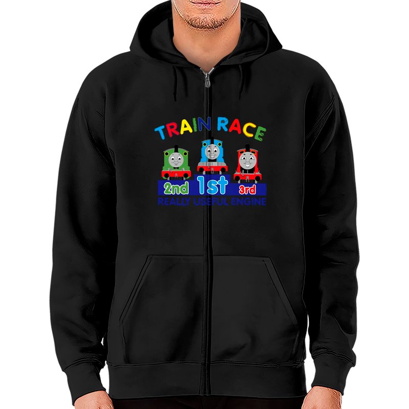 Ptsd Thomas The Train Casual Zip Hoodie for Unisex