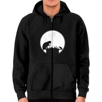 Le Hoodie Zippé Le Plateau d'Échecs Le Chat La Souris et La Pleine Lune — Sweats à capuche pour hommes