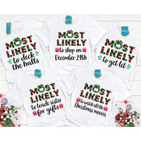 T-shirt de Noël en famille Most Likely To Superlative — T-shirts pour hommes
