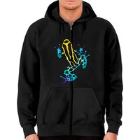 Hoodie Zippé Poison Dart Frog pour Unisexe en Noir — Sweats à capuche pour hommes