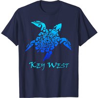 Key West Tribal Turtle Polynesian Tattoo Vacation T-Shirt for Men — Mens T Shirts