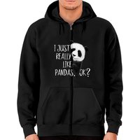J'aime vraiment les pandas, d'accord ? Hoodie zippé unisexe — Sweats à capuche pour hommes