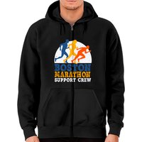 Hoodie à Zip Boston Marathon Annuel Coureur 26.2 Miles