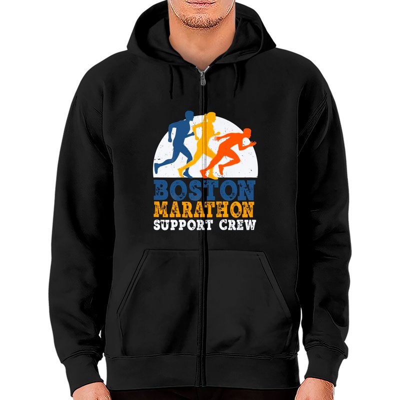 Hoodie à Zip Boston Marathon Annuel Coureur 26.2 Miles — Sweats à capuche pour hommes
