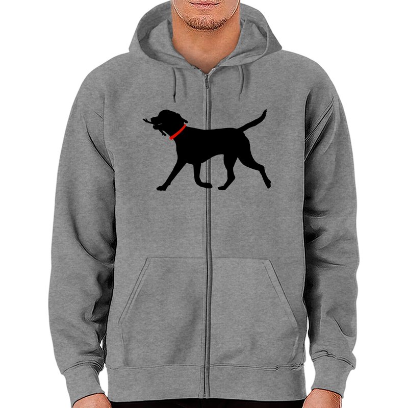 Hoodie zippé Labrador Retriever Play Fetch Black Lab — Sweats à capuche pour hommes