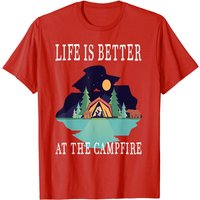 Life Is Better At The Campfire Happy Camper T-Shirt for Men
