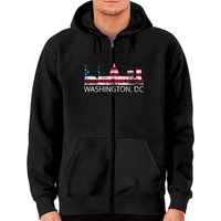 Hoodie zippé souvenir du drapeau des États-Unis Capitol Hill de Washington DC — Sweats à capuche pour hommes