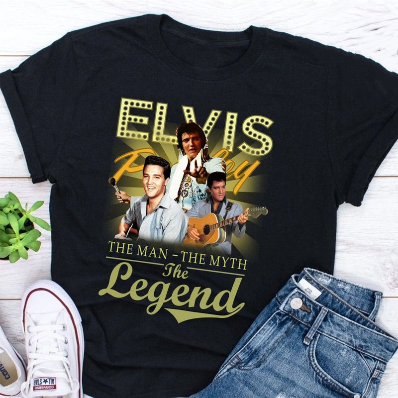 T-shirt Elvis Presley L'Homme Le Mythe La Légende pour Hommes — T-shirts pour hommes