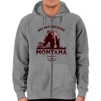 Hoodie zippé Montana State pour unisexe en rouge — Sweats à capuche pour hommes
