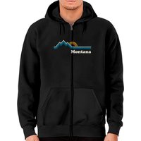 Montana Vintage Sunrise Mountains Zip Hoodie — Sweats à capuche pour hommes