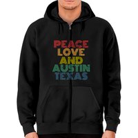 Haut à zip Peace Love Austin Texas pour unisexe