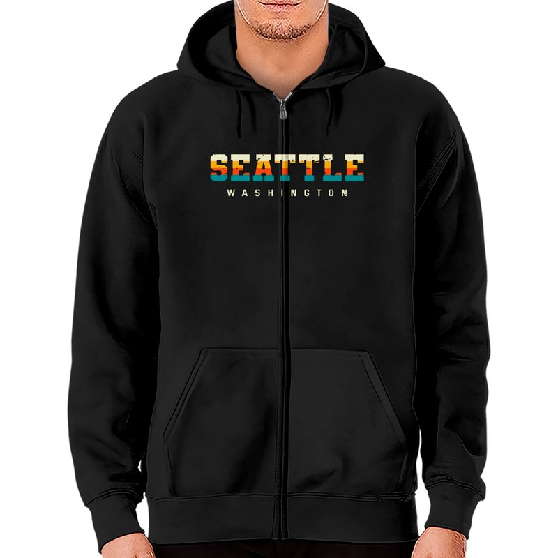 Hoodie zippé Seattle Washington Hometown pour unisexe — Sweats à capuche pour hommes