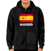 Madrid Spain Zip Hoodie for Unisex in Black