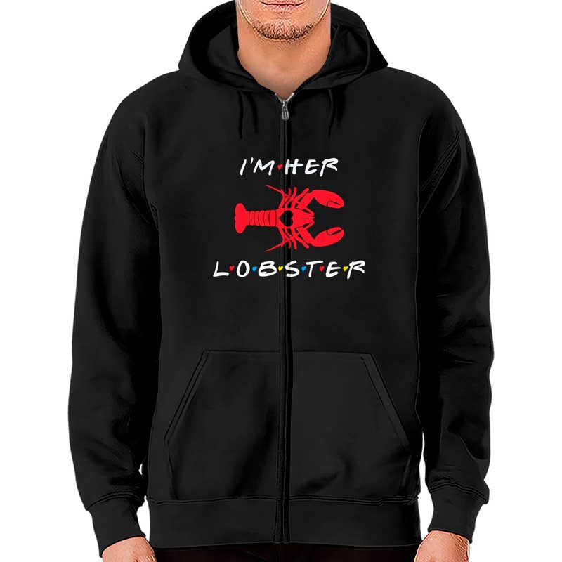 Je suis son homard Sweat à capuche zippé pour couples — Sweats à capuche pour hommes