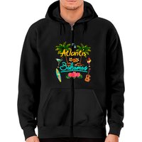 Atlantis Bahamas Beach Summer Palm Zip Hoodie for Unisex — Mens Hoodies