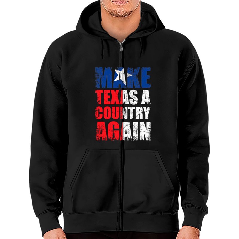 Hoodie zippé Make Texas A Country Again pour unisexe — Sweats à capuche pour hommes
