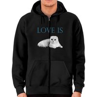 Hoodie zippé Love Is Scottish Fold Cat unis — Sweats à capuche pour hommes