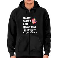 Hoodie Zippé Classy Sassy Reine du Bingo pour Unisexe — Sweats à capuche pour hommes